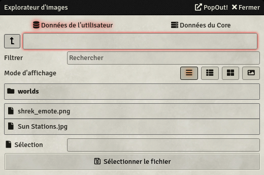 Dossiers cachés joueur